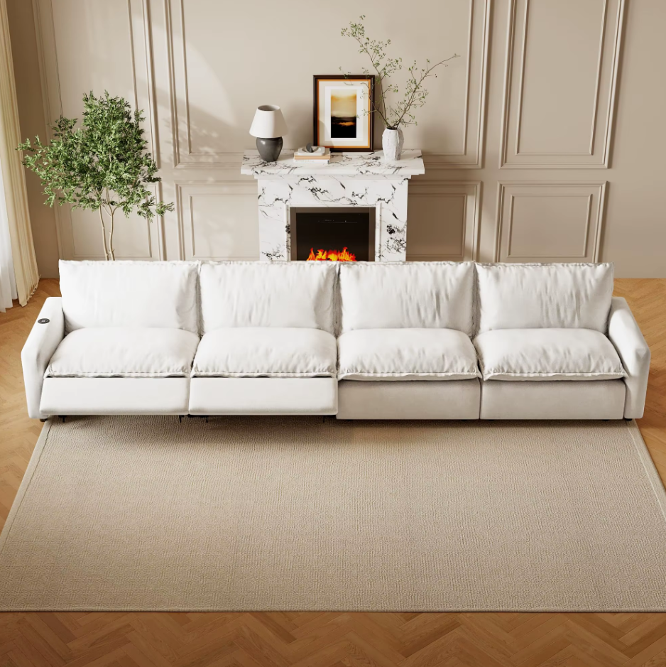 Canapé 4 places avec 2 fauteuils inclinables