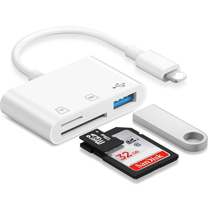 Manzana Blanca 3 en 1 - TF/SD/USB - En Bolsa