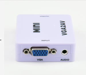 Mini Small White Box VGA2AV <strong>Vga</strong> <strong>to</strong> <strong>Rca</strong> Media Converter Audio and Video <strong>VGA</strong> <strong>to</strong> AV Adapter AV <strong>to</strong> <strong>VGA</strong> for Old Tv