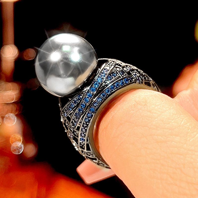 Anillo de cuentas gris anillo de cuentas ringo