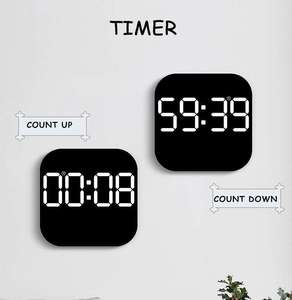 LED quadratische Wanduhr Fernbedienung Digitaler Wecker Anzeige Kalender Temperatur Tisch uhren - Product Image 4