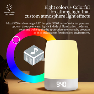 Có thể sạc lại RGB đầy màu sắc ánh sáng ban đêm chuyển đổi điều chỉnh độ sáng với 32 nhẹ nhàng âm thanh hẹn giờ ứng dụng điều khiển từ xa - Product Image 6