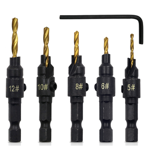 5 adet havşa matkap ağaç İşleme matkap ucu seti sondaj Pilot delikli vida boyutları #5 #6 #8 #10 #12 marangozluk aletleri - Product Image 2