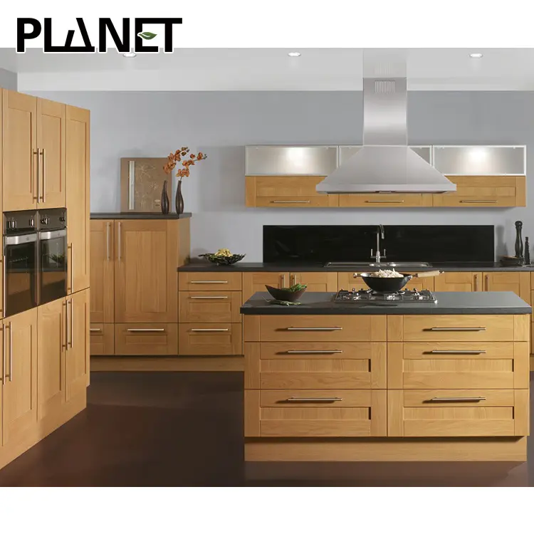 Armoire de cuisine de luxe haut de gamme, meubles en bois massif personnalisés en usine