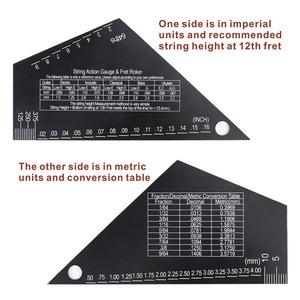 ギター弦アクションゲージブラックトライアングルエレキギターレベリングゲージ弦高さフレットロッカー1mm - Product Image 5