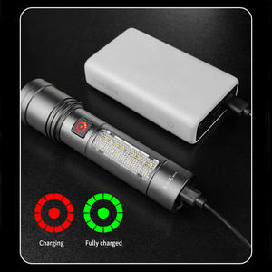 2025 không thấm nước tự vệ Độ sáng cao Led đèn pin USB có thể sạc lại hợp kim nhôm Zoomable LED Torch ánh sáng - Product Image 5