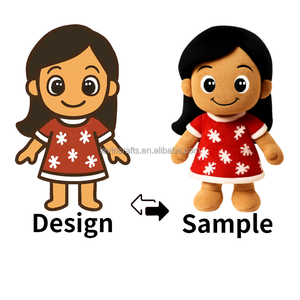 Cá nhân đồ chơi sang trọng giáng sinh cô gái nhân vật búp bê sang trọng tùy chỉnh đồ chơi sang trọng siêu mềm Velboa vải OEM ODM thiết kế dịch vụ - Product Image 1