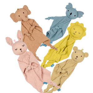 Özelleştirilmiş % 100% organik pamuk yumuşak doldurulmuş hayvan peluş güvenlik örtüsü tavşan bebek yorgan havlu battaniye - Product Image 1