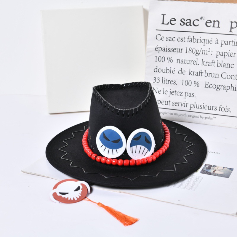Chapeau de pêcheur noir (identique à One Piece Ace)