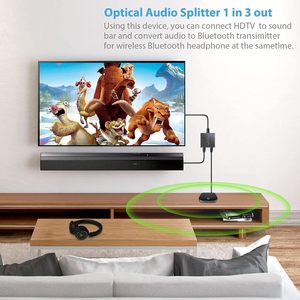 3 Port SPDIF Toslink Digital Optical Audio <strong>Splitter</strong> Aluminum Alloy SPDIF Toslink 1 in 3 Out Support LPCM 2.0 DTS Dolby-AC3 - Product Image 3
