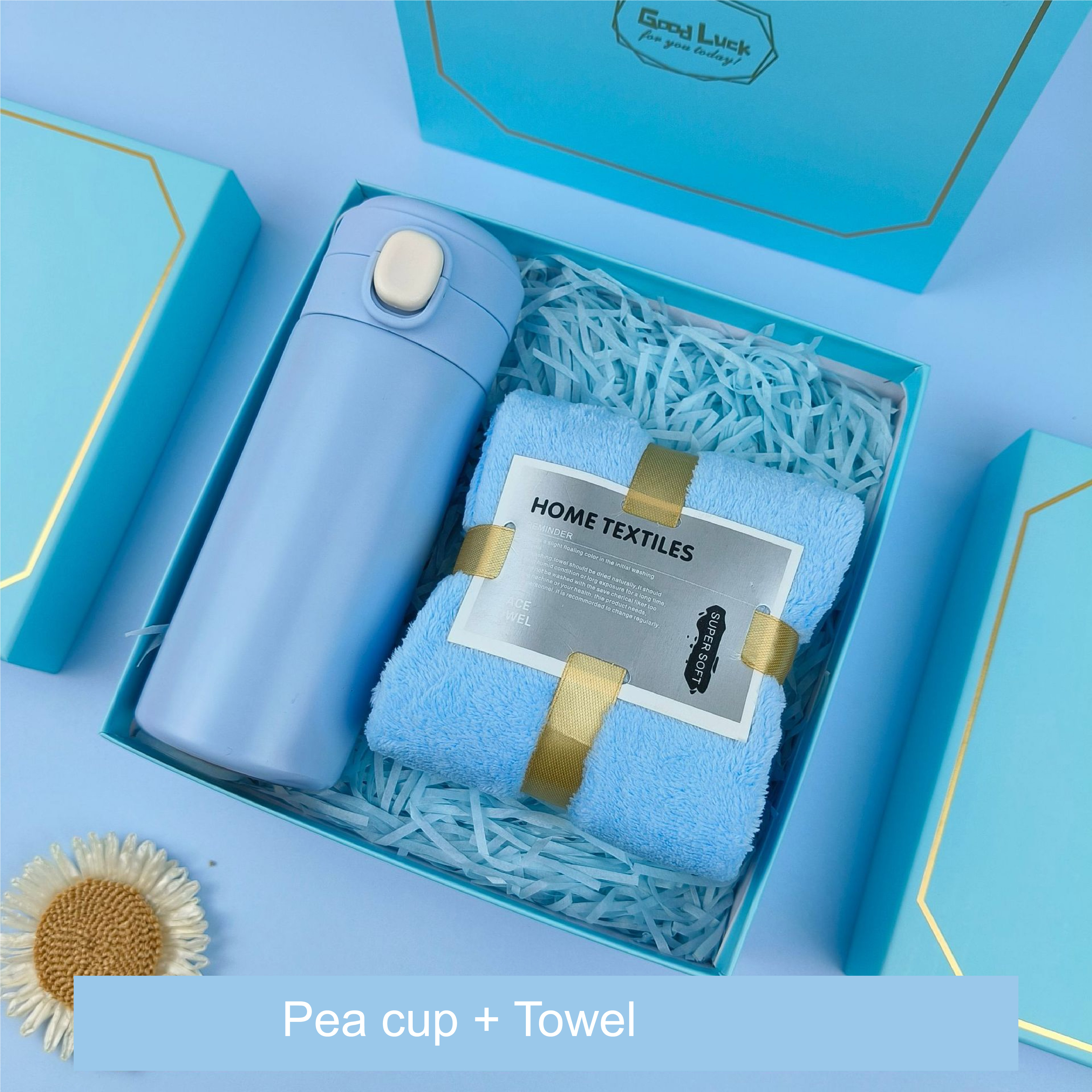 tasse de pois + serviette