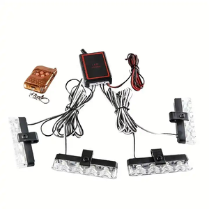 4-in-1 LED ızgara çakarlı lamba 12V acil kırmızı mavi flaşlı uyarı lambası kablosuz uzaktan kumanda araçlar kamyon römorklar - Product Image 1