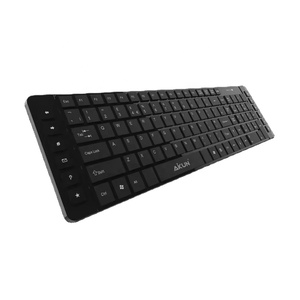 Ax6900 2.4GHz không dây kích thước đầy đủ đa phương tiện bàn phím với 12 m. M phím, Ultra Slim Bàn phím phẳng với sô cô la Keycaps - Product Image 1