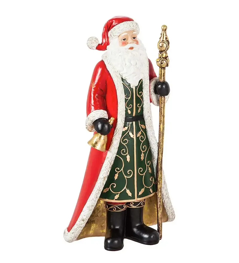 Figura de Papá Noel de pie de Navidad de resina personalizada OEM