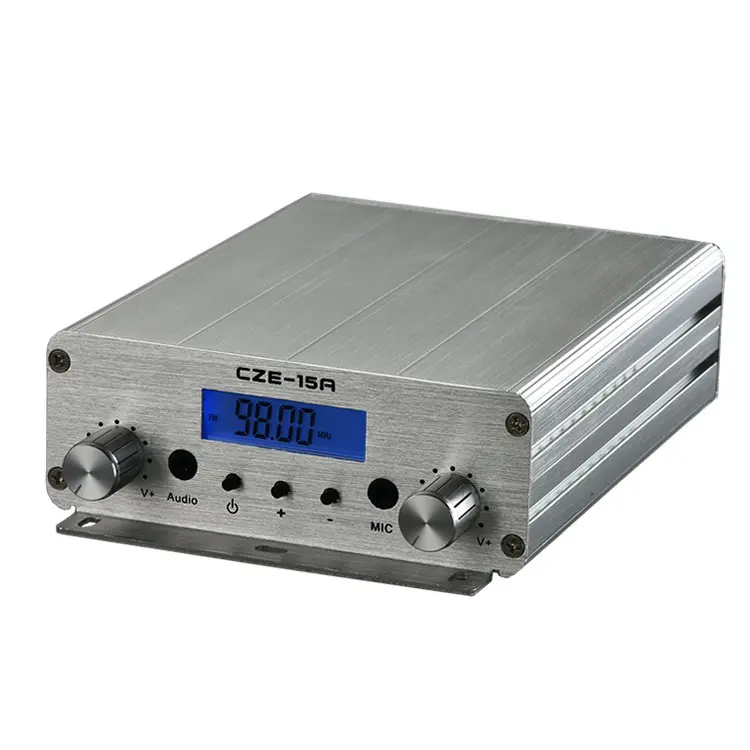 CZE-15A ستيريو PLL FM الارسال 3W/15W اللاسلكية راديو محطة بث 87-108MHz البث الصوت الإرسال LCD