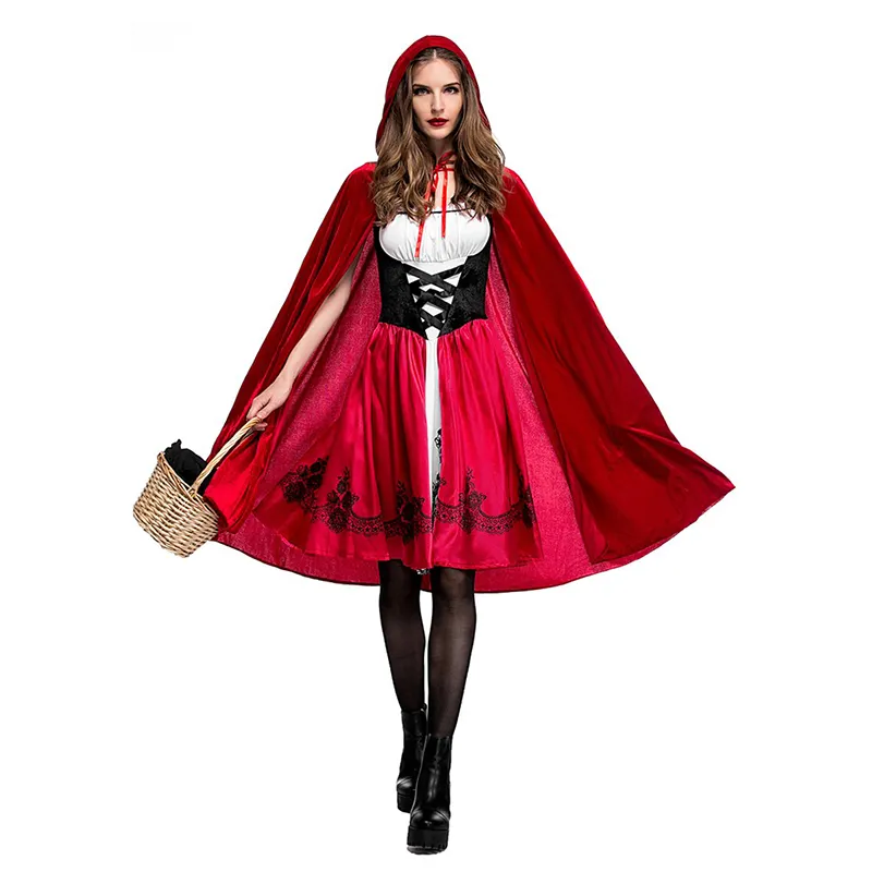 Disfraces de Halloween Adultos Caperucita Roja Disfraces de fiesta Adultos Mujeres Cosplay Disfraz de Halloween