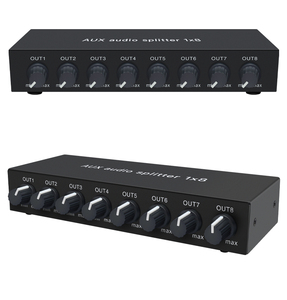 AUX3.5ステレオオーディオスプリッター1 in 8out、独立した音量調整15dbヘッドセットモニター付き - Product Image 4