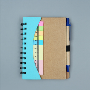 Werbeartikel personalisiertes individuelles Logo Kraftpapier-Abdeckung tägliche Aufgabe Spiral-Notizbuch Memo klebe-Notizblock mit Stift - Product Image 5