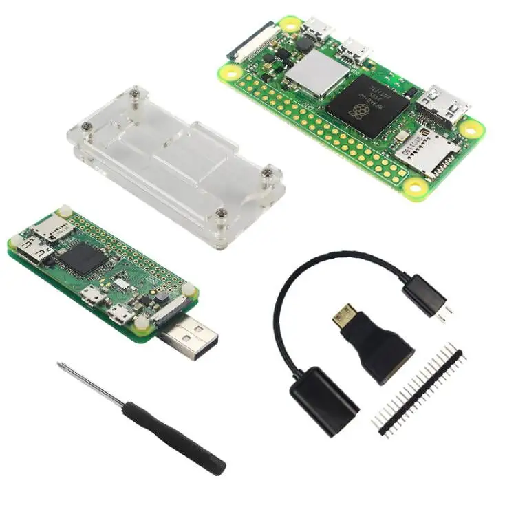 Raspberry Pi Zero-Kit de desarrollo de 2 W, placa de expansión USB, carcasa acrílica, cabezal de Pin y destornillador para raspberry pi Zero