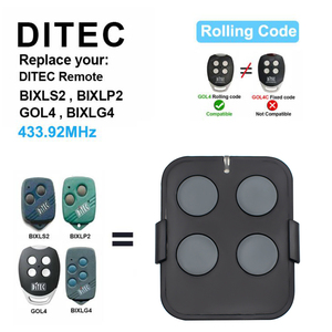 SMG-240 Ditec BIXLS2 BIXLP2 GOL4 BIXLG4 Garage Fernbedienung 433,92 MHz Rolling Code Gate Schlüssel bund Fester Code