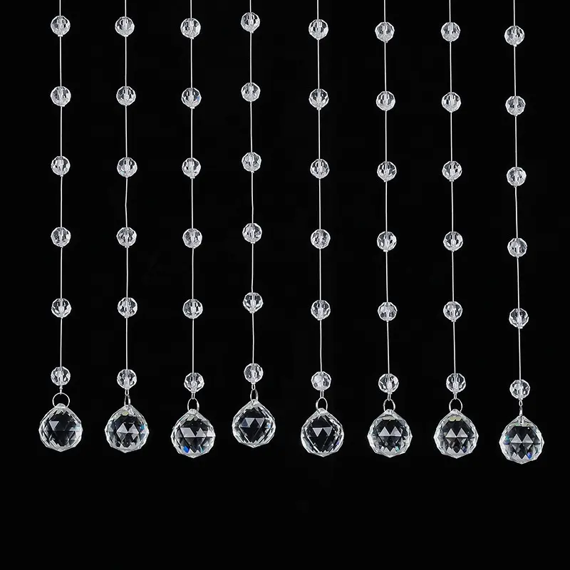 Tali manik-manik kristal dekorasi gantung untaian karangan bunga kristal tirai manik-manik untuk jalan utama pernikahan pintu berlian
