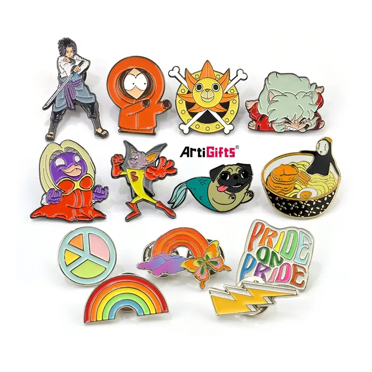 Artigifts Professional Gift Custom Promotion Metal Badge Logo Эмаль с отворотом Pin Одежда Значок