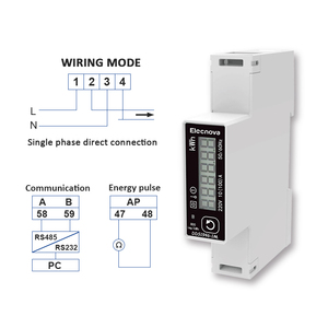 MID Single Phase Din Rail Watt Meter Digital kWh Meter <strong>Pulse</strong> Output RS485 <strong>Modbus</strong> Energy Meter - Product Image 4