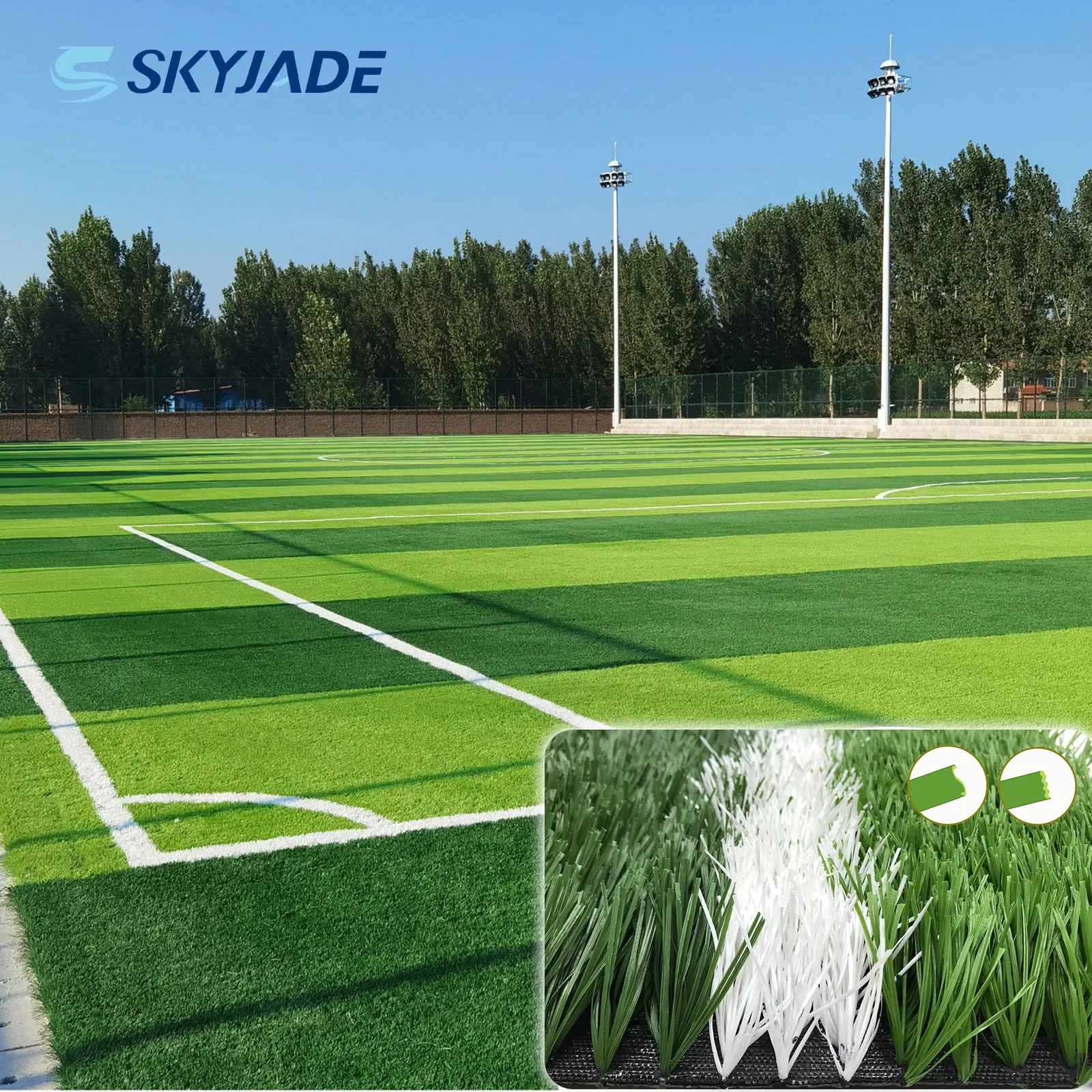 50mm Sports Football gazon SKYJADE tevbs-jin extérieur tapis de terrain gazon artificiel Durable gazon artificiel pour le Football