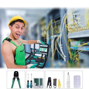 Kit de herramientas de reparación de red informática utilizado para equipos de fibra óptica LAN UTP Pelacables conector RJ45 5G redes Wi-Fi