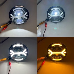 ไฟหน้า LED 1ชิ้น5.75นิ้ว200W 6000K Hi/Lo Beam Halo Amber DRL สำหรับ Harley Davidson IP67กันน้ำ24V - Product Image 6