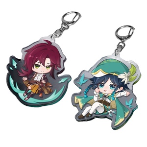 겐신 임팩트 키 체인 플라스틱 라이덴 쇼군 아라타키 Itto Tartaglia 그림 아크릴 열쇠 고리에 대한 도매 최신 패션 애니메이션 - Product Image 1