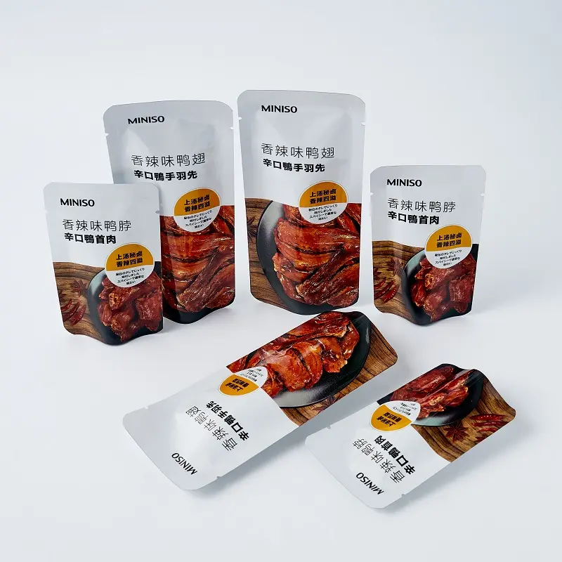 Kunden spezifischer Hersteller Aluminium folie Heiß siegeln Frisches Rindfleisch Hühner flügel Laminierte Verpackung Lebensmittel Vakuum Plastiktüte für Fleisch