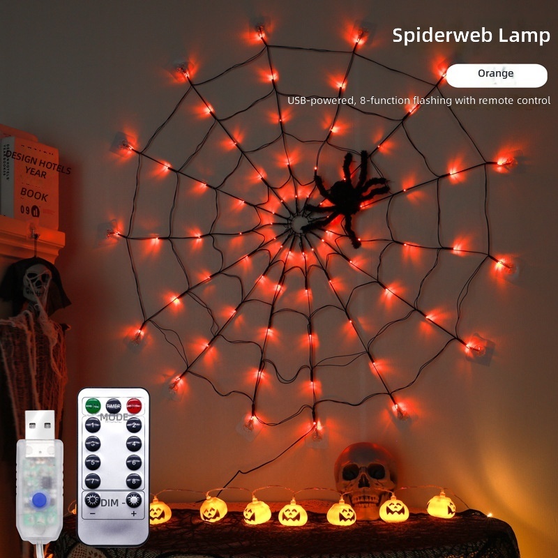 Lampe toile d'araignée télécommande modèle usb_orange
