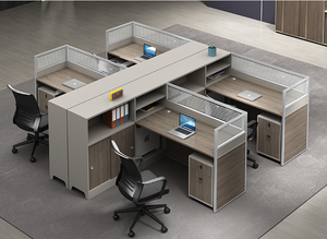 Estaciones de trabajo de madera de nuevo diseño, mesa de oficina, escritorios para el personal, funciones de trabajo, mesa de computadora - Product Image 3