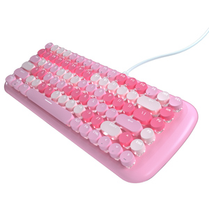 2024 MOFii nueva combinación de colores un bloque con cable retroiluminación blanca mecánica retro elegante colorido teclado de computadora 87 teclas C - Product Image 4