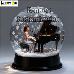 Cao cấp tùy chỉnh da kim loại tinh thể Nhựa đa vật liệu sản phẩm doanh nghiệp du lịch buổi hòa nhạc quả cầu tuyết sang trọng - Product Image 3