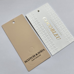 YH-HT18Custom Luxury Embossed Garment Hang Tags Brand Logo Paper Swing Textile Label With Hangtag <strong>String</strong> for Women Girls Clothes - Product Image 2