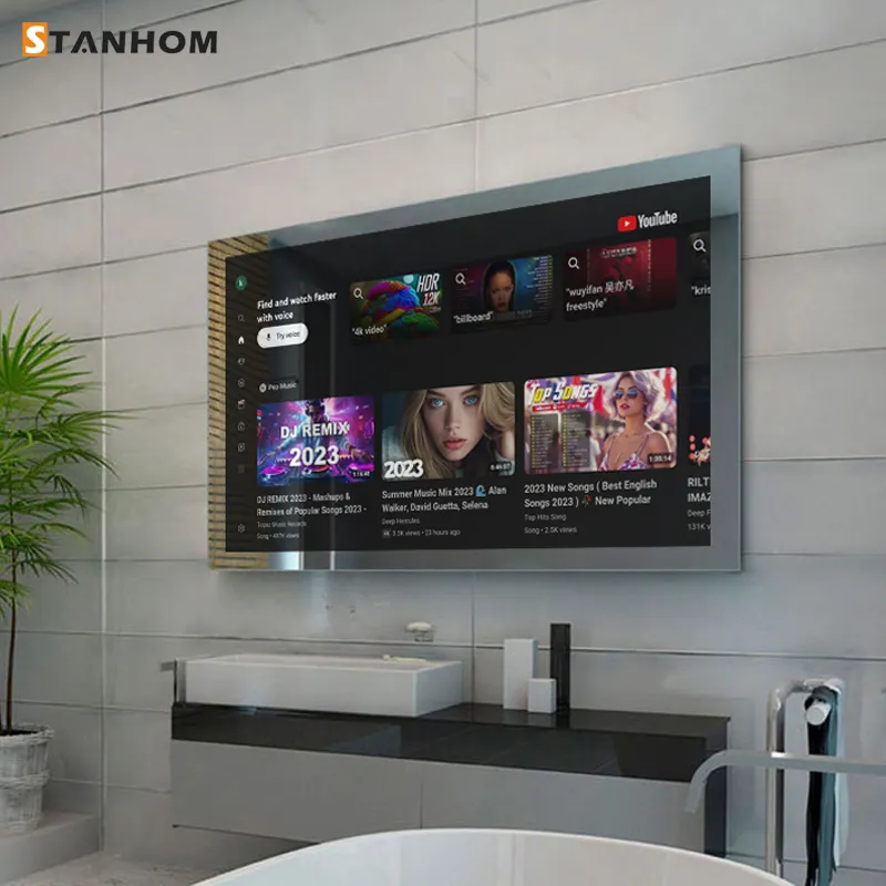 Stanhoom 65 ''עמיד למים מרחוק מסך מגע חכם מראה טלוויזיה