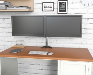 V-mounts monitör dağı İki ekran uyar yüksekliği ayarlanabilir çift kol dağı çift monitör standı Vesa 75/100 - Product Image 4