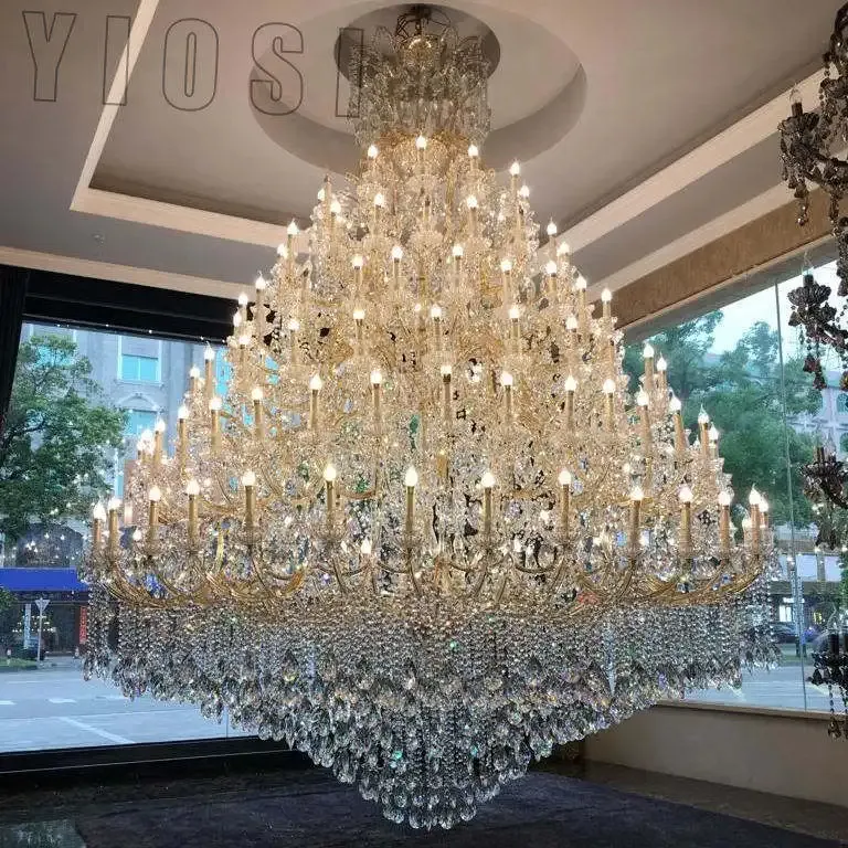 Plafonnier suspendu en verre cristal maria theresa, 72 pièces, luminaire décoratif de luxe