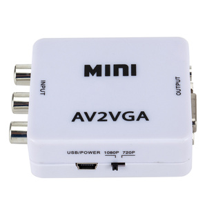 Convertidor de vídeo Mini HD RCA CVBS AV a VGA, convertidor de vídeo av2vga con enchufe de audio de 3,5mm para pantalla de proyector de TV de ordenador - Product Image 5