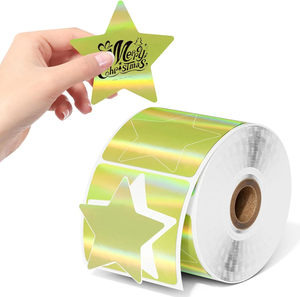 Phomemo 3*3 inç altın yıldız yansıtıcı termal etiket etiket nakliye etiket yazıcı için - Product Image 1