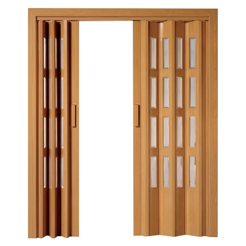 Pvc acordeón puertas de pared de partición inodoro interior plegable deslizante PVC puerta plegable plástico acordeón PVC puerta plegable