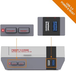 New Retroflag NESPi 4 Case for <strong>Raspberry</strong> Pi 4 Model B With Safe Shutdown SSD Case USB C Power Supply Cooling Fan PI 4B Shell - Product Image 4