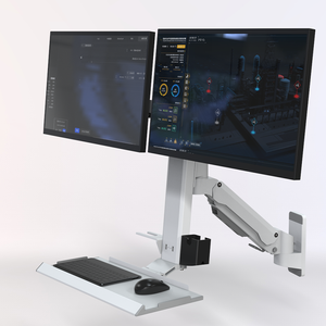 Meisonic-Estación DE TRABAJO DE ORDENADOR de aplicación industrial, soporte de monitor dual montado en la pared, doble pantalla, teclado, 2 pantallas - Product Image 2