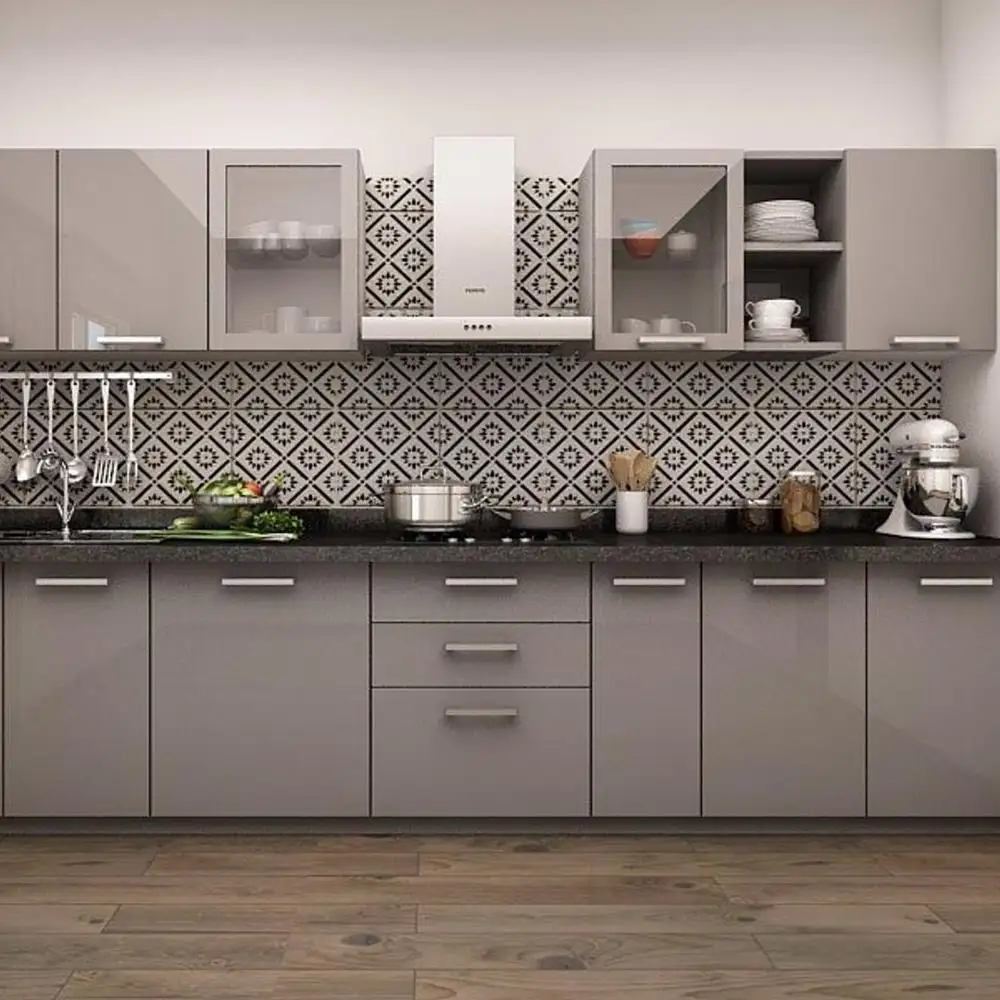 Stile europeo 3D/4D armadio da cucina dispensa design Con Vetro Armadio Da Cucina di Design