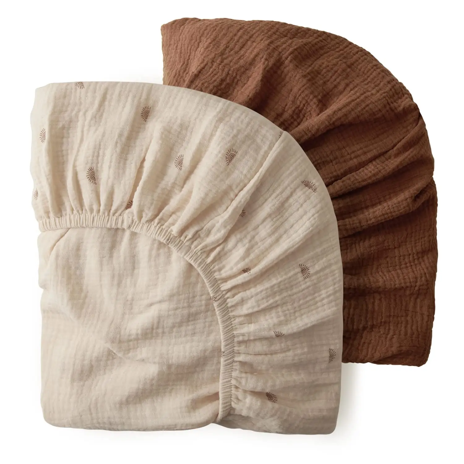 Sábana de cuna de bebé de algodón bohemio neutral ajustada para colchón de cuna estándar y colchón de cama para niños pequeños de 52,28 pulgadas