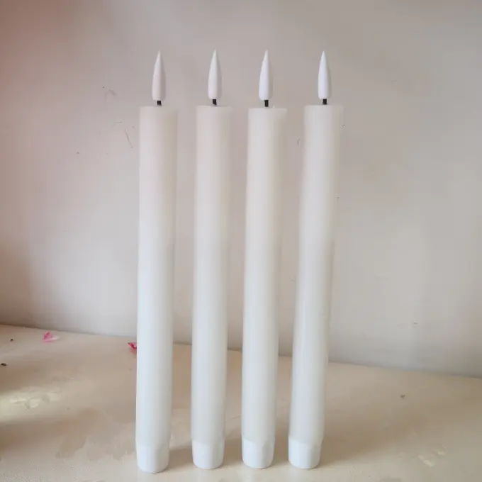 Black wick LED taper candle