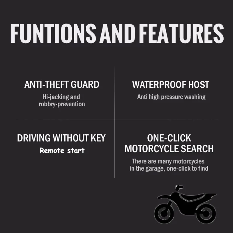 ระบบความปลอดภัยสำหรับรถจักรยานยนต์อุปกรณ์เตือนภัยป้องกันการโจรกรรมไร้สายพร้อมคู่มือเสียง