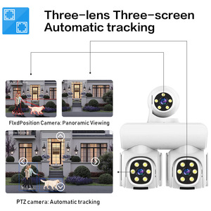 3 lens çoklu görünüm panoramik wifi kamera cep telefonu uzaktan izleme ev kamerası yeni model güvenlik kamerası - Product Image 4